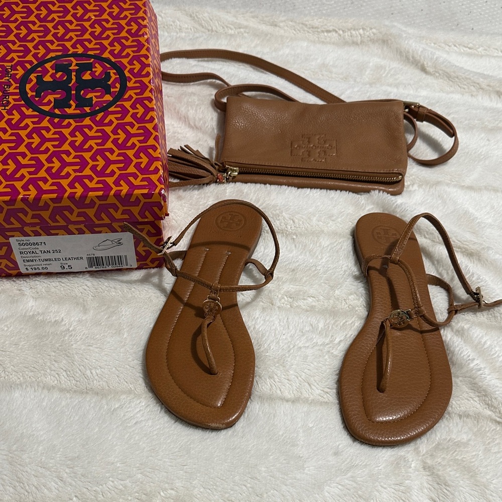 Tory Burch Tan Leather Sandals